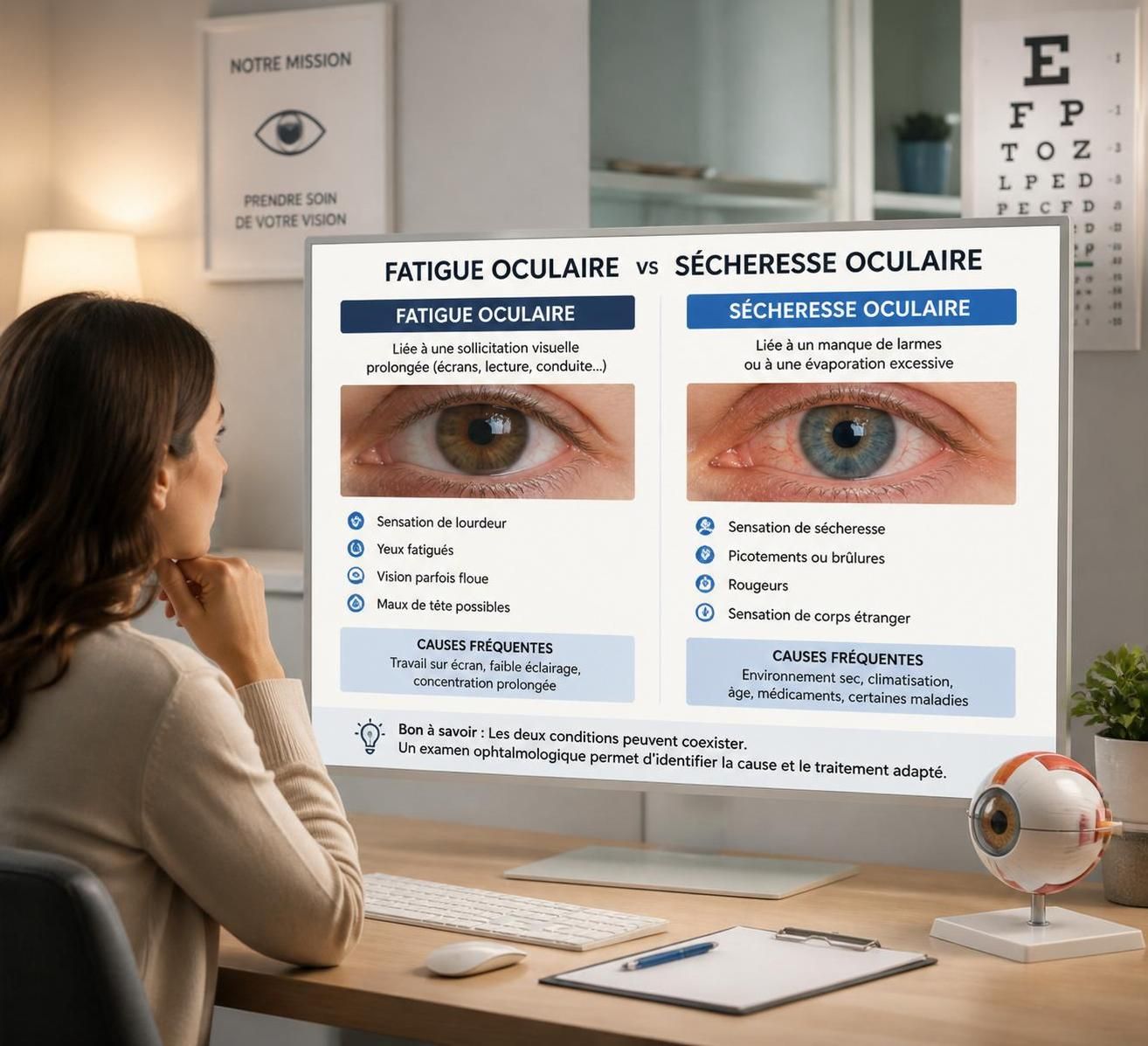 découvrez comment différencier la fatigue oculaire de la sécheresse oculaire grâce à nos conseils pratiques et facilitez le choix du traitement adapté.