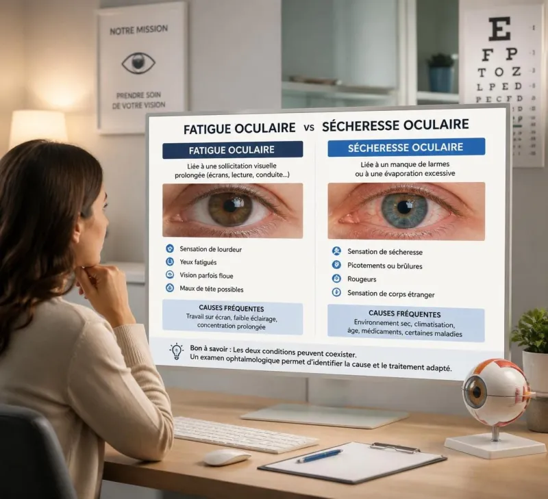 découvrez comment différencier la fatigue oculaire de la sécheresse oculaire grâce à nos conseils pratiques et facilitez le choix du traitement adapté.