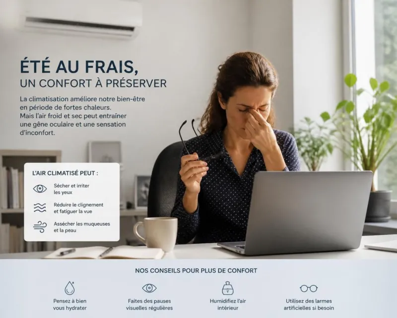 découvrez nos conseils pratiques pour prévenir les yeux secs causés par la climatisation et retrouver un confort oculaire optimal au quotidien.