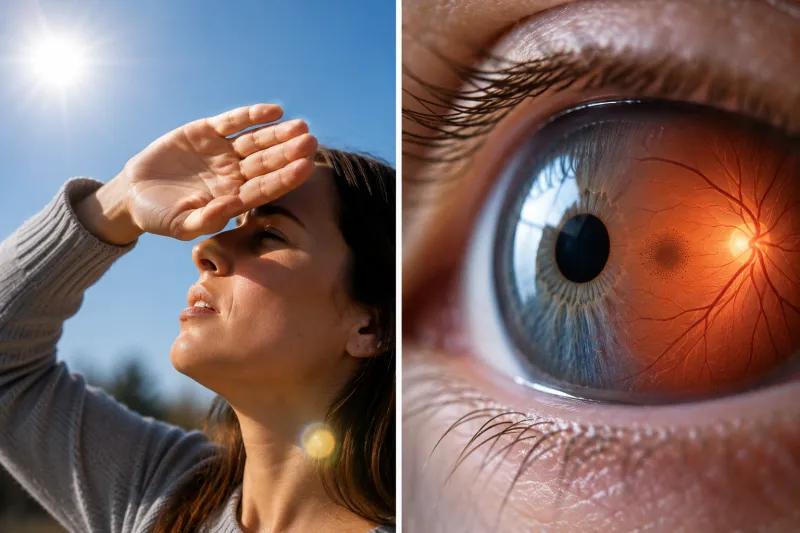 Exposition des yeux au Soleil et représentation d’une atteinte de la rétine après une éclipse