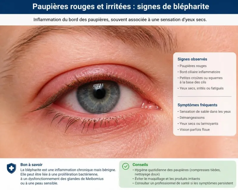 découvrez la relation entre la blépharite et les yeux secs, leurs causes, symptômes et conseils pour mieux gérer ces troubles oculaires courants.