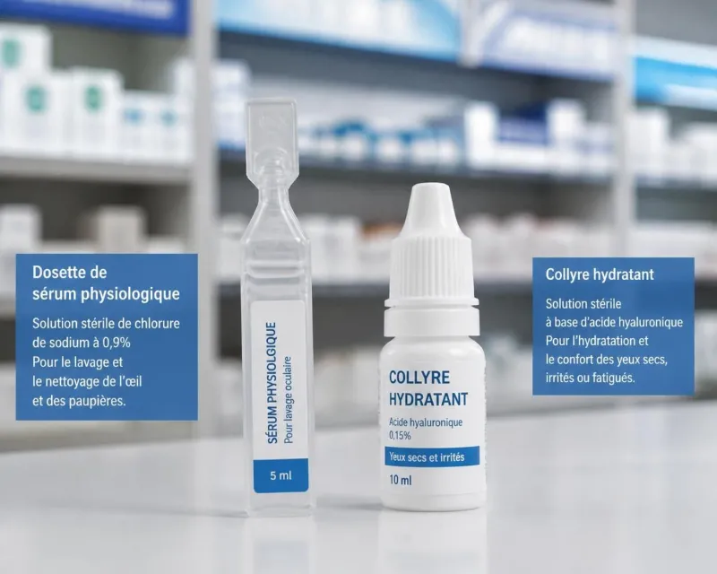 découvrez les différences entre collyre hydratant et sérum physiologique pour choisir le soin oculaire adapté à vos besoins.